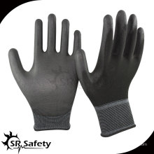 SRSAFETY mejor precio 13 Ga sin costuras esd PU guantes / PU guante / ESD guante